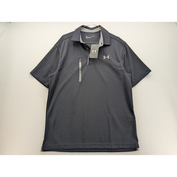 NWT Under Armour Men's UA Tech Polo in Black/Graphite size Medium - Picture 1 of 7